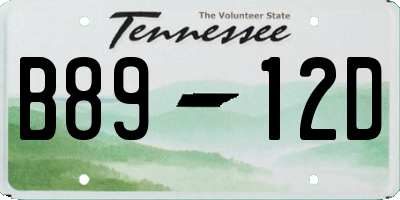 TN license plate B8912D