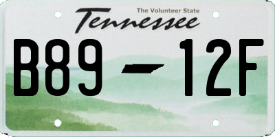 TN license plate B8912F