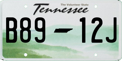 TN license plate B8912J