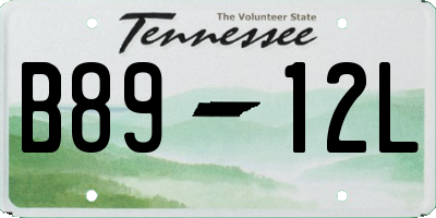 TN license plate B8912L