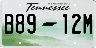 TN license plate B8912M
