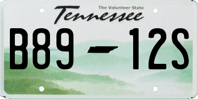TN license plate B8912S