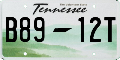 TN license plate B8912T