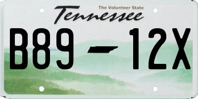 TN license plate B8912X