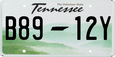 TN license plate B8912Y