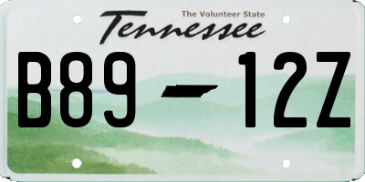 TN license plate B8912Z