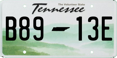 TN license plate B8913E