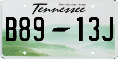 TN license plate B8913J