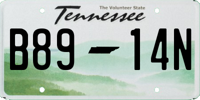 TN license plate B8914N
