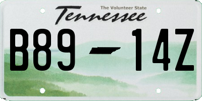 TN license plate B8914Z