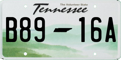 TN license plate B8916A
