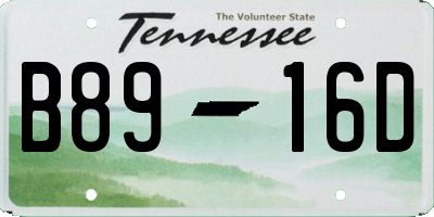 TN license plate B8916D