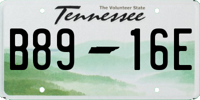 TN license plate B8916E