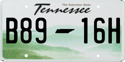 TN license plate B8916H