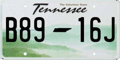 TN license plate B8916J
