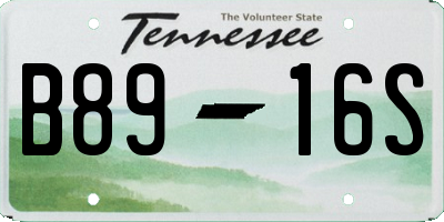 TN license plate B8916S