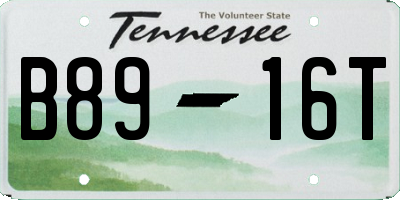 TN license plate B8916T