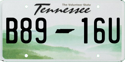 TN license plate B8916U