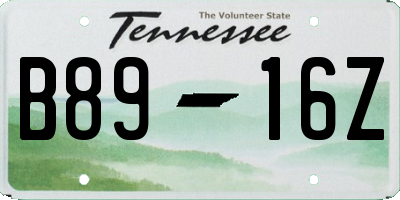 TN license plate B8916Z