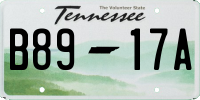 TN license plate B8917A