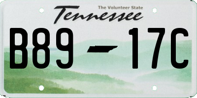 TN license plate B8917C