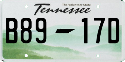 TN license plate B8917D