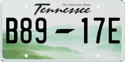 TN license plate B8917E