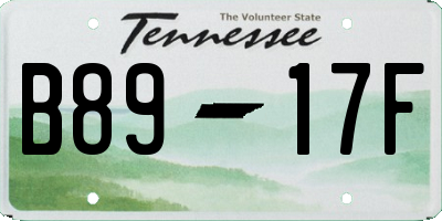 TN license plate B8917F