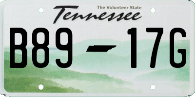 TN license plate B8917G