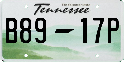TN license plate B8917P