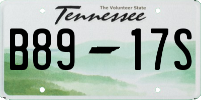 TN license plate B8917S