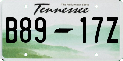 TN license plate B8917Z
