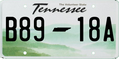 TN license plate B8918A