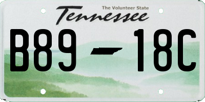 TN license plate B8918C