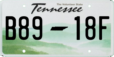 TN license plate B8918F