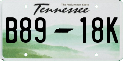 TN license plate B8918K