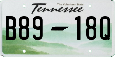TN license plate B8918Q
