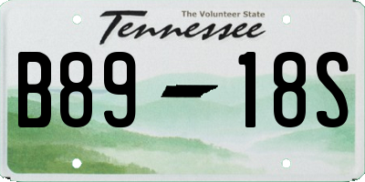 TN license plate B8918S