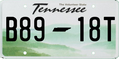 TN license plate B8918T