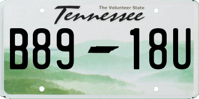 TN license plate B8918U
