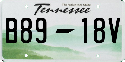 TN license plate B8918V