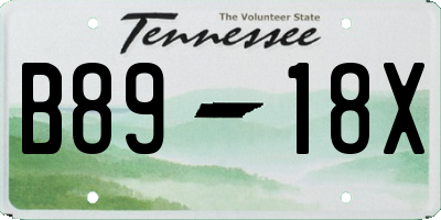 TN license plate B8918X