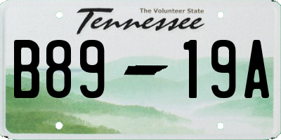TN license plate B8919A