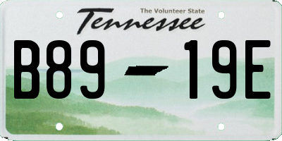 TN license plate B8919E