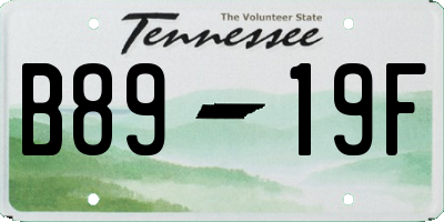 TN license plate B8919F