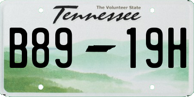 TN license plate B8919H