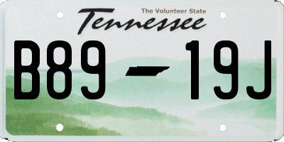 TN license plate B8919J