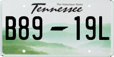 TN license plate B8919L