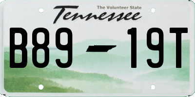 TN license plate B8919T