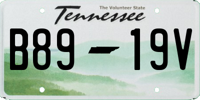 TN license plate B8919V